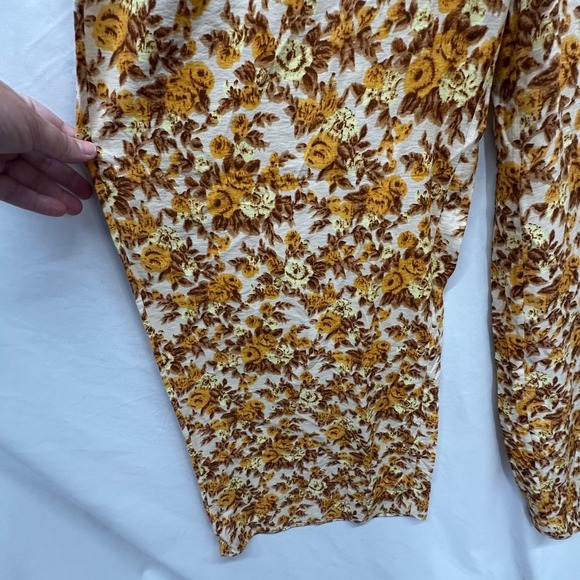 Jonathan Simkhai Swim Marisol 70's Floral Print Sheer Wide Leg Pants Size L - Picture 9 of 9